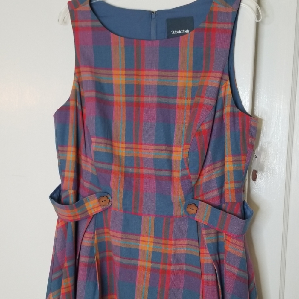 Modcloth Something Sixties Cotton-Linen Dress NEW - Picture 6 of 8